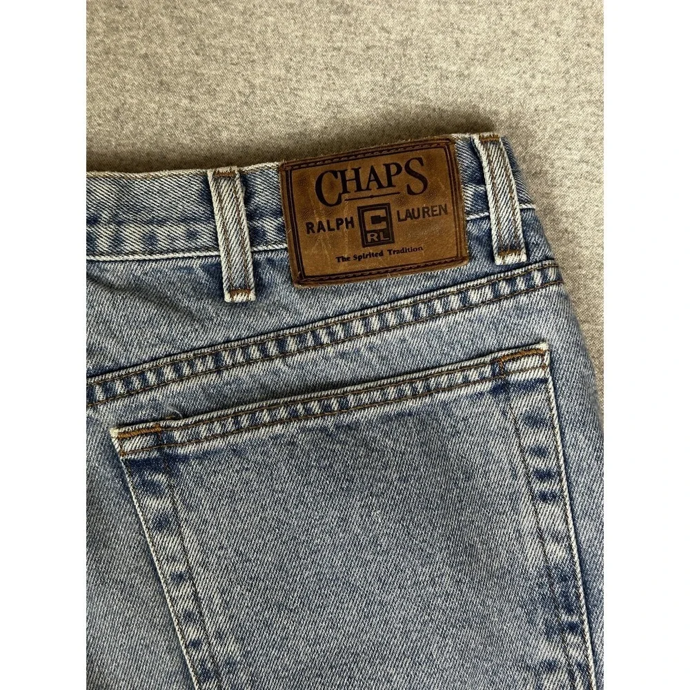 VTG‎ Chaps Ralph Lauren Jean 36x32 Blue Stone Wash Straight Classic Fit 90s Y2K